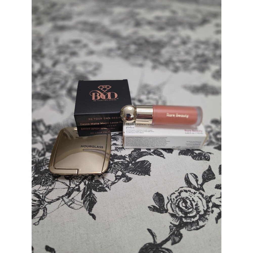 Hourglass & Rare Beauty Blush + BOD Translucent Powder Bundle Value $100